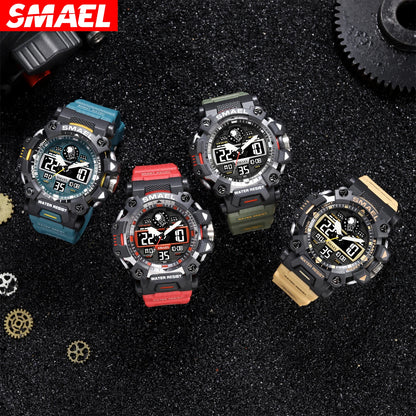 NEW Style SMAEL 8078 Electronic Watches Men's Student Watch Outdoor Sports Luminous Multi-function Quartz Digital Watch Relojes