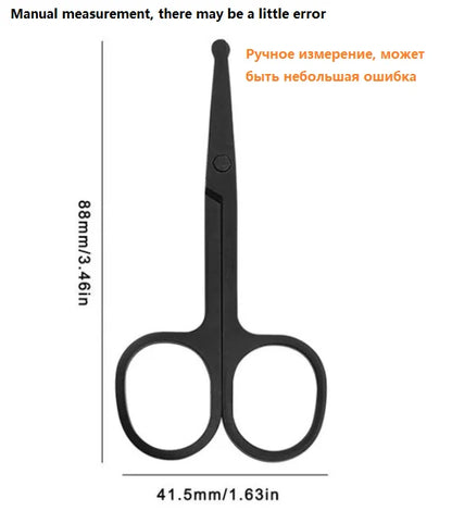 Nose Hair Scissors Mini Stainless Steel Round Head Beauty Trimmer Nose Hair Trimmer Portable Ergonomics Nose Hair Cutter
