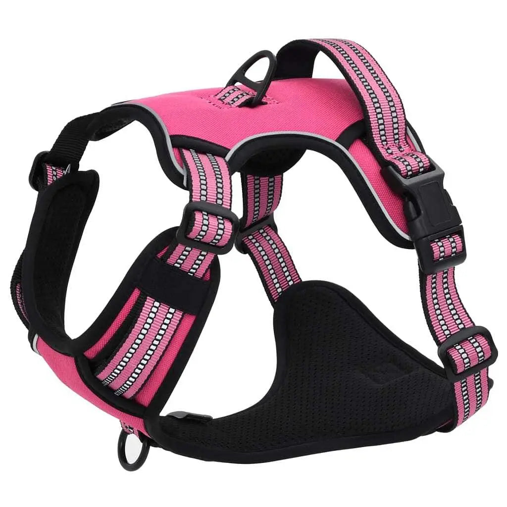 W2B VidaXL Pink Polyester Dog Harness with Adjustable Armrests for Pet Training