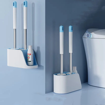 Hot Sale Household Wall Mounted Toilet Cleaning Brushes and Plunger Set No-drilling  for Bathroom
