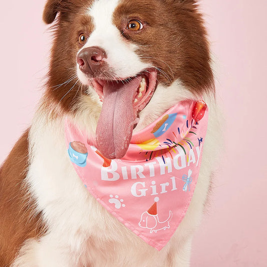 Tanpopo Hot Sale Bibs Scarf Polyester Dog Bandana Custom Wholesale Pet Birthday Party Cosplay Supplies Lovely Print Decoration