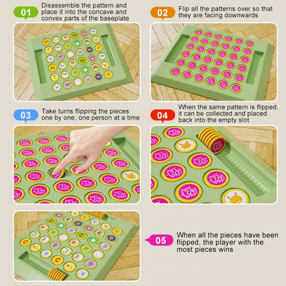 Children's Two-Player Animal Flip Chess Set Plastic Board Game Enhancing Logical Thinking New Educational Toy for Parents Kids