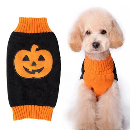 Soft Knit XS Modern Luxury Pet Coat Sleeveless Dog Sweater for Halloween Pumpkin Costume Winter Accessories