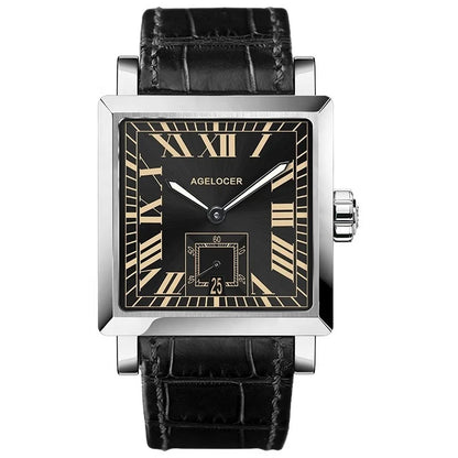 AGELOCER Original Codex Watch Men's Luxury square Business Formal Automatic Mechanical Watch Birthday Gift for Men
