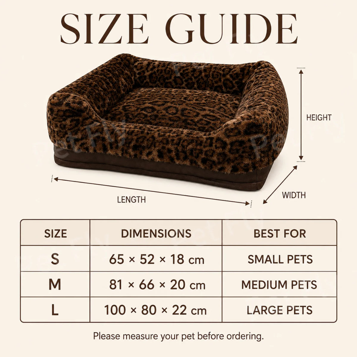 Luxury Leopard Faux Fur Pet Sofa Bed  Removable Washable Cover High Resilience Orthopedic Dog Bed Support Custom Dropshipping