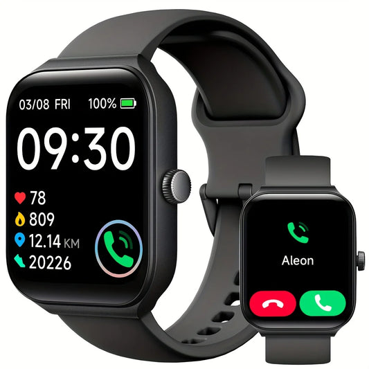 Smart Watch with Wireless Calling,1.83-Inch Full Touchscreen Wireless Smart Watch, Men and Women Smartwatch Answer Make Calls