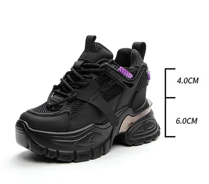 Summer Comfortable 10cm Height Increasing Wedges Shoes Ladies Women High Heel Sneakers Women Shoes