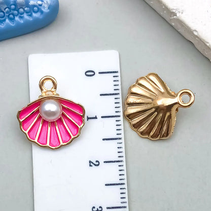 Hot Sale Natural Crafts Alloy Ocean Starfish Conch Seashell Enamel for DIY Nautical Jewelry Making Home Decoration