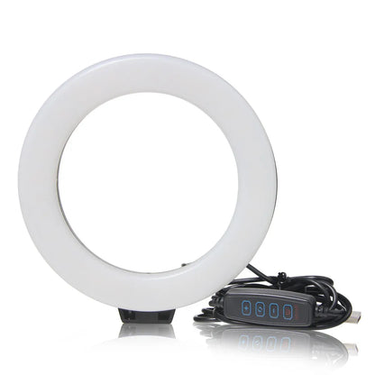6 Inch Mini LED Selfie Ring Light Desktop Video Lamp With Tripod Stand USB Plug For YouTuber Live Vlog Makeup Studio