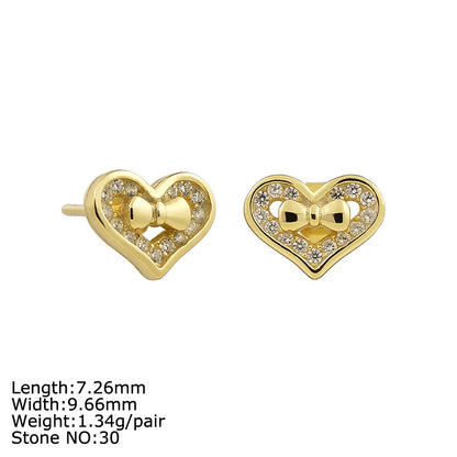 New Jewelry Minimalist Shaped Heart Nimi Small Size Cz Zirconia S925 Silver Stud Earrings for Kids