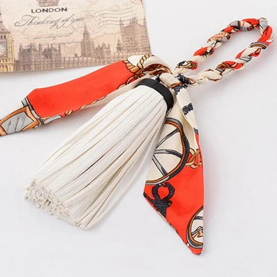 Fashion Luxury Charm Pendant Silk Tassel Women Keychain Purse Bag Key Chain PU Leather Tassels Car Key Holder llaveros R257