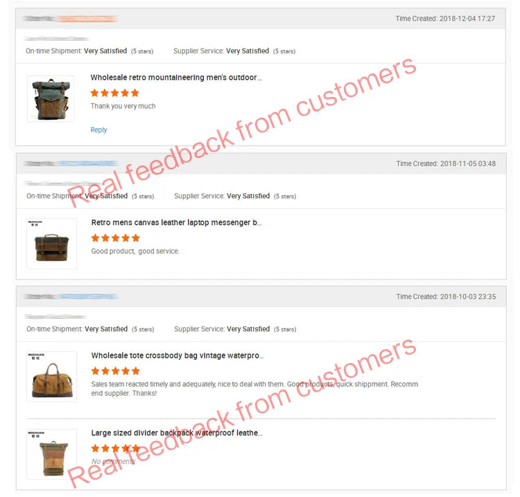 MUCHUAN 2303 Waxed Canvas Leather Backpacks for Men Wholesale Roll Top Hiking Camping Rucksack Knapsack Bags