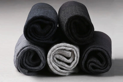 10 Pairs/Lot Men's Bamboo Fiber Socks 2025 New Compression Autumn Long Black Business Casual Man Dress Sock Gift Plus Size 42-45