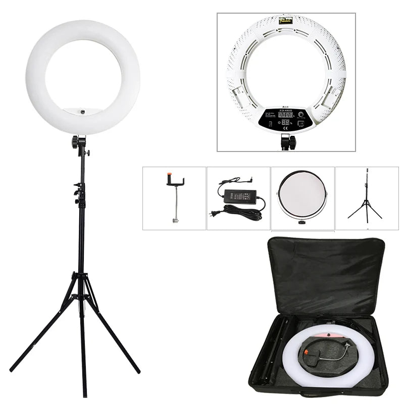 LED Ring lamp FD-480II Beauty Studio LED Ring Light LED lamp Bio-color Video Makeup Lighting + stand (2M)+ bag Photography light
