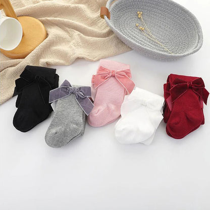 0-3Yrs Newborn baby girls pantyhose velvet ribbon bowknot design kids leggings for girls clothes toddler baby stocking children