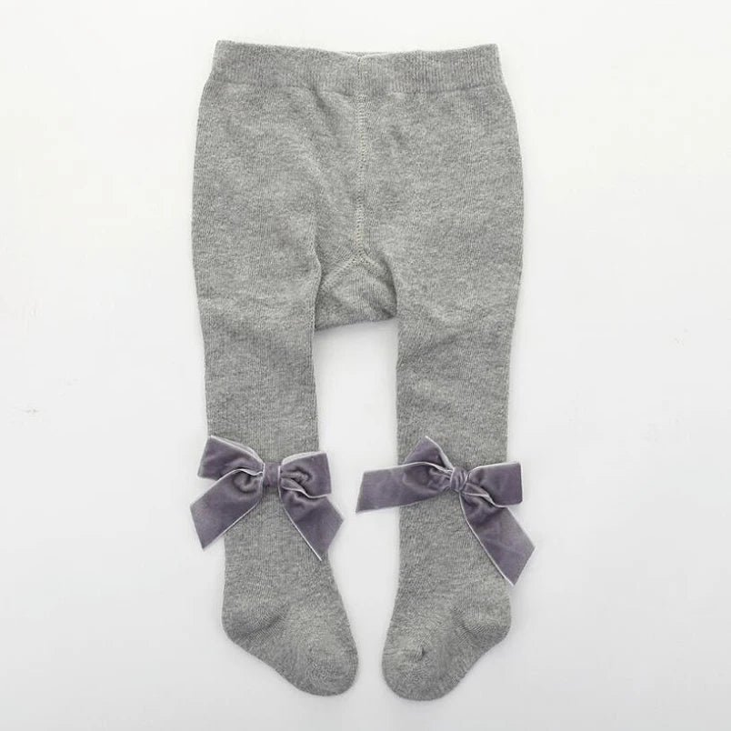 0-3Yrs Newborn baby girls pantyhose velvet ribbon bowknot design kids leggings for girls clothes toddler baby stocking children