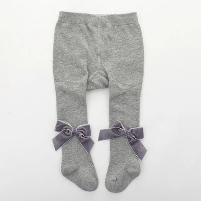 0-3Yrs Newborn baby girls pantyhose velvet ribbon bowknot design kids leggings for girls clothes toddler baby stocking children