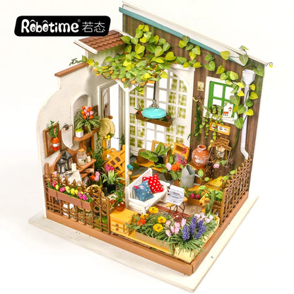 Robotime Rolife 3D Wooden Puzzles DG108 Miller's Flower Tiny DIY Miniature House USA Drop Shipping