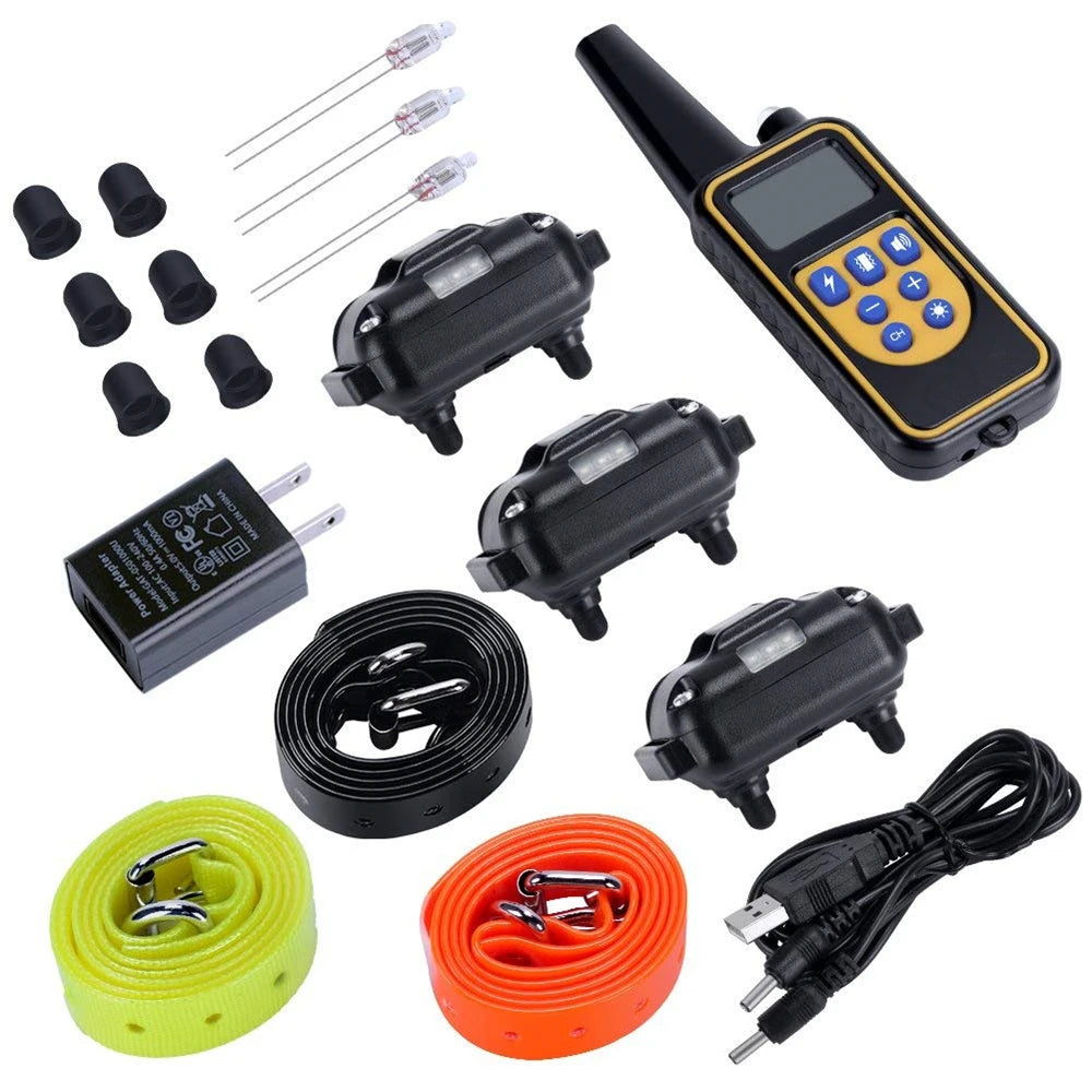 Waterproof 800m Electric Pet Training & Behavior Products Bark Collars Remote Control Rechargeable