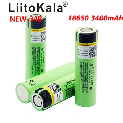 LiitoKala Original NCR18650B 34B 3,7V 18650 3400mAh wiederaufladbarer Lithium-Akku für Taschenlampen