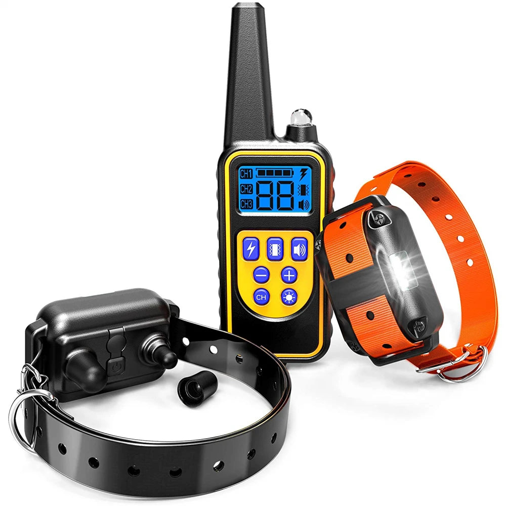 Waterproof 800m Electric Pet Training & Behavior Products Bark Collars Remote Control Rechargeable