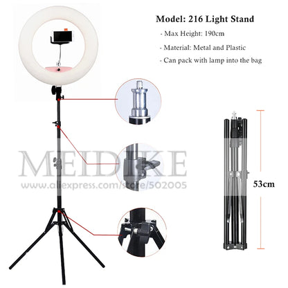 LED Ring lamp FD-480II Beauty Studio LED Ring Light LED lamp Bio-color Video Makeup Lighting + stand (2M)+ bag Photography light