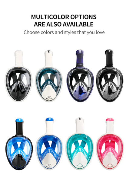 COPOZZ Professional Snorkeling Diving Mask Underwater Scuba Full Face Snorkel Mask Anti Fog Goggles for Adult Swimming Equipment