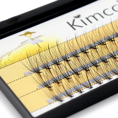 Kimcci Natural Fake Eye Lashes 60pcs 8/10/12/14mm Makeup Individual Cluster Eye Lashes Grafting Fake False Eyelashes Faux Cilias