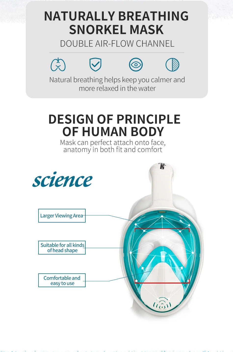 COPOZZ Professional Snorkeling Diving Mask Underwater Scuba Full Face Snorkel Mask Anti Fog Goggles for Adult Swimming Equipment