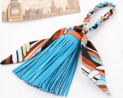 Fashion Luxury Charm Pendant Silk Tassel Women Keychain Purse Bag Key Chain PU Leather Tassels Car Key Holder llaveros R257