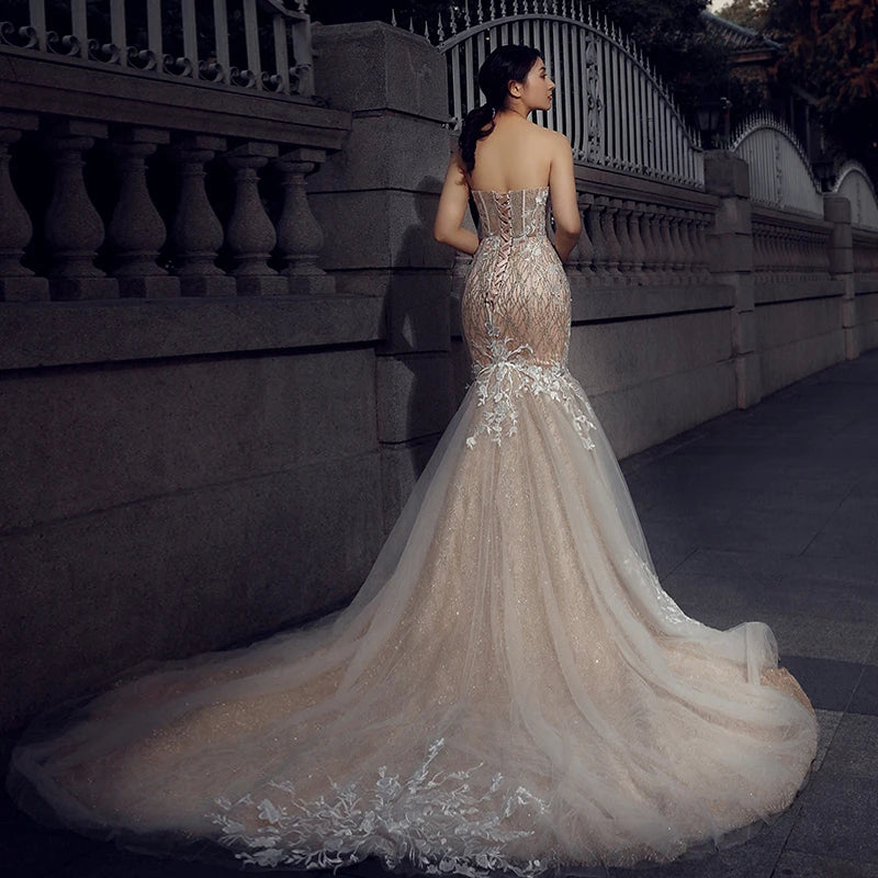 RSM66349 Luxury Elegant Wedding Dress Party Dresses Mermaid Sweetheart Wedding Gown