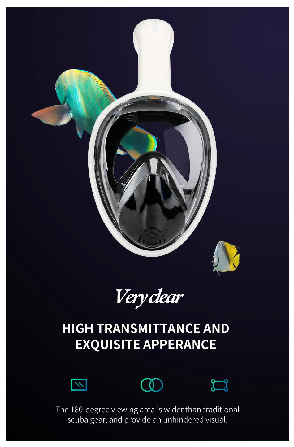 COPOZZ Professional Snorkeling Diving Mask Underwater Scuba Full Face Snorkel Mask Anti Fog Goggles for Adult Swimming Equipment