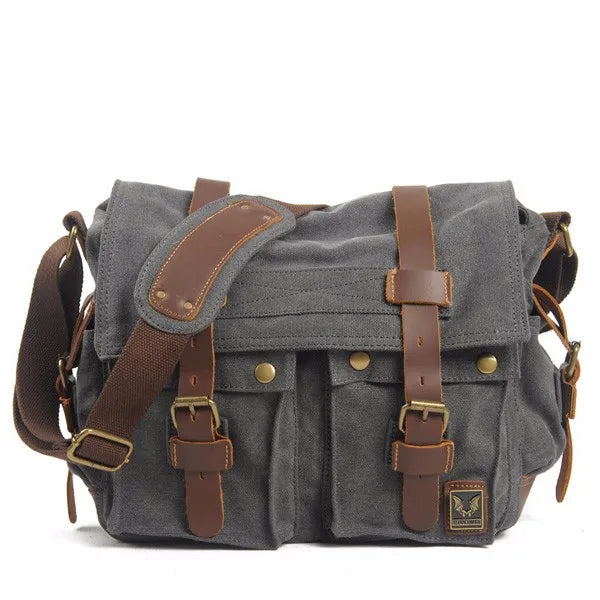 MUCHUAN 2303 Waxed Canvas Leather Backpacks for Men Wholesale Roll Top Hiking Camping Rucksack Knapsack Bags