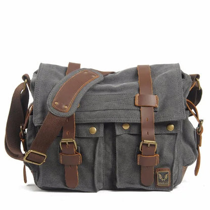 MUCHUAN 2303 Waxed Canvas Leather Backpacks for Men Wholesale Roll Top Hiking Camping Rucksack Knapsack Bags