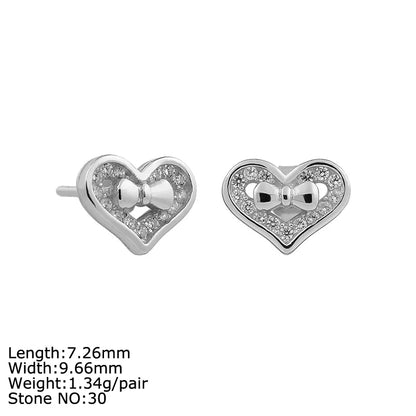 New Jewelry Minimalist Shaped Heart Nimi Small Size Cz Zirconia S925 Silver Stud Earrings for Kids