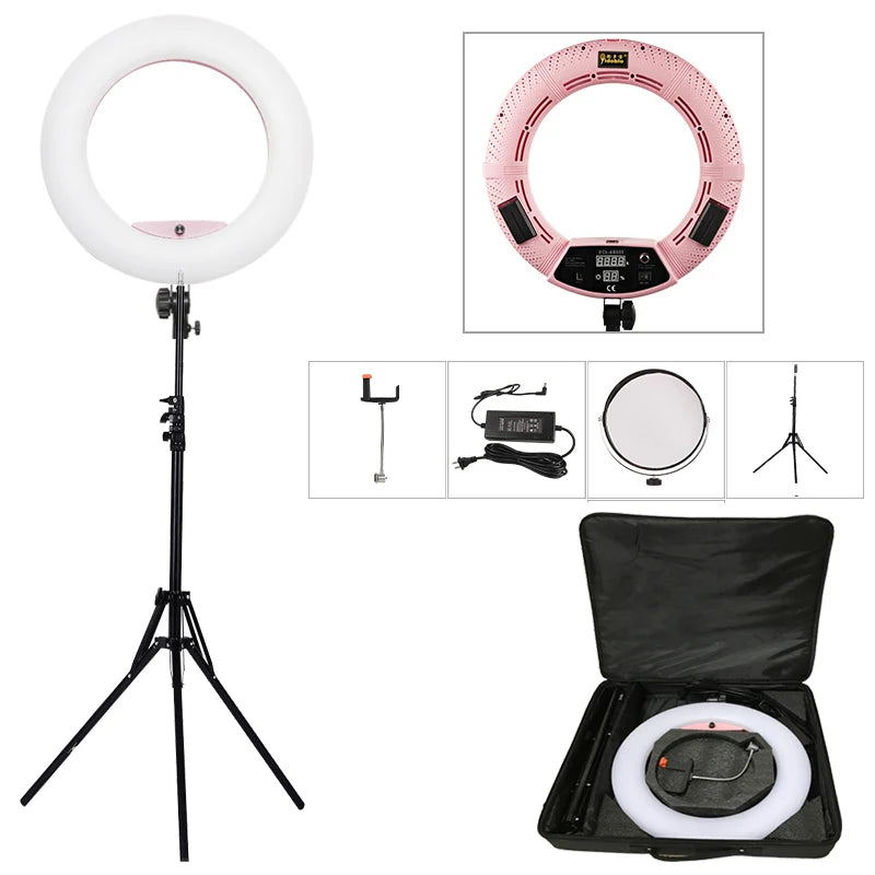 LED Ring lamp FD-480II Beauty Studio LED Ring Light LED lamp Bio-color Video Makeup Lighting + stand (2M)+ bag Photography light