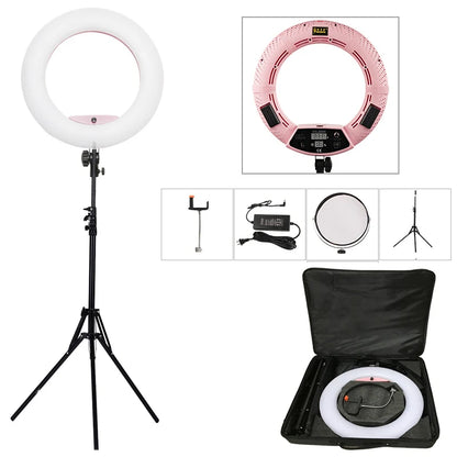 LED Ring lamp FD-480II Beauty Studio LED Ring Light LED lamp Bio-color Video Makeup Lighting + stand (2M)+ bag Photography light