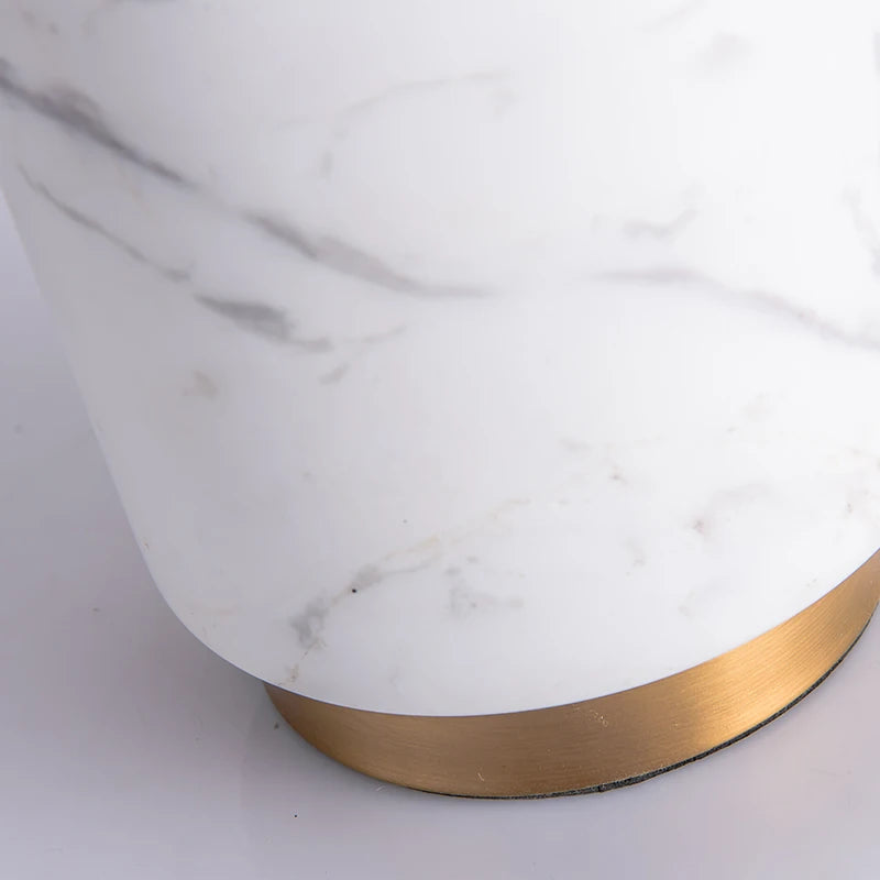 Modern Light Luxury Simple Living Room Coffee Table Bedroom Office Exhibition Hall White Marble Table Lamp