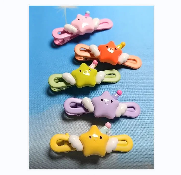 Cute Cartoon Star Girl Hair Clips Girl Side Hair Accessories