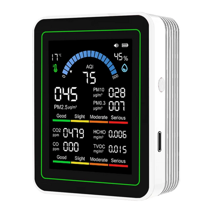 10 in 1 Year's Worth Computer Import Air Quality Monitor Measures PM2.5 PM10 CO2 AQI TVOC