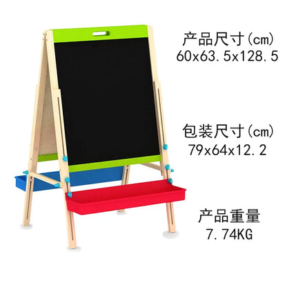 Children's Double-Sided Magnetic Drawing Board Multi-Function Number Letter Wooden Writing Board Small Blackboard for Graffiti