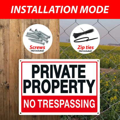USA Warehouse Free Shipping Stainless Steel Private Property No Trespassing Sign  Durable    Fast Shipping Warning Signs
