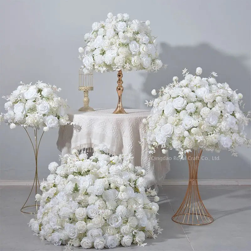 Luxury Wedding Table Candelabra Flower Centerpieces Artificial Flower Arrangement Ball for Display Drops