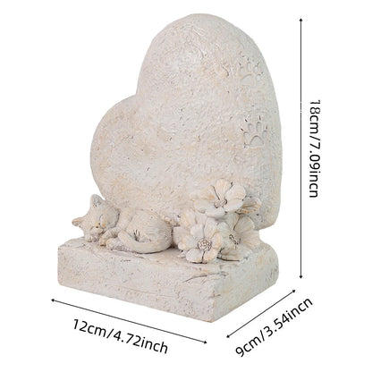 Pet Cat-Themed Irregular-Shaped Resin Memorial Stone Hand-painted Engraved Art Statue Rainbow Bridge Inscription Outdoor Model