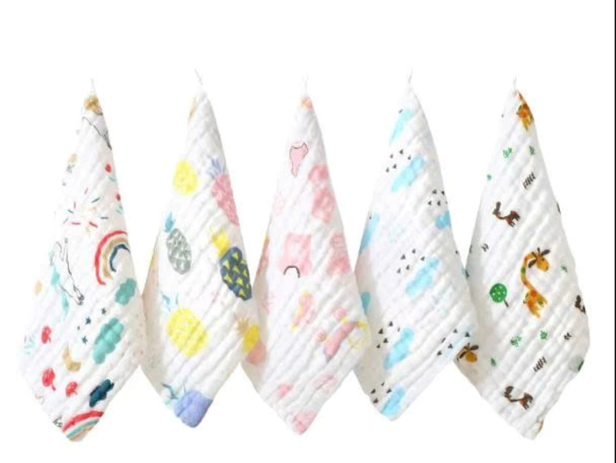 Gentle Infant Care Solution Eco-friendly Manual Muslin Cotton Baby Bibs Flower Shaped Design Double Layer Absorbent Snap Button