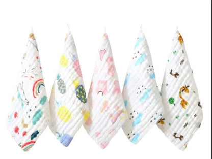 Gentle Infant Care Solution Eco-friendly Manual Muslin Cotton Baby Bibs Flower Shaped Design Double Layer Absorbent Snap Button