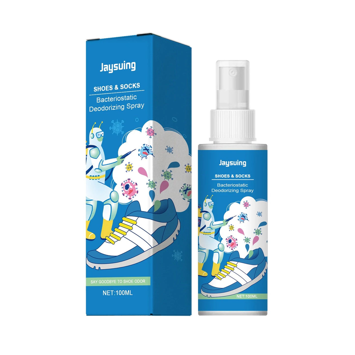 Jaysuing Shoes Socks Deodorant Spray Effective Eliminating Foot Odors Keeps Sneakers Fresh Cool Fragrant Shoe Cabinet Freshener