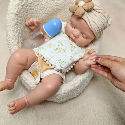 18' Lifelike Silicone Reborn Dolls Full Body Realistic Newborn Baby Doll with Closed Eyes Soft Platinum Silicone Baby Boy
