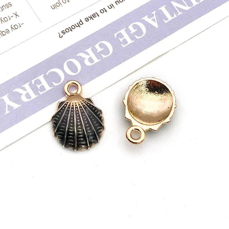 Hot Sale Natural Crafts Alloy Ocean Starfish Conch Seashell Enamel for DIY Nautical Jewelry Making Home Decoration