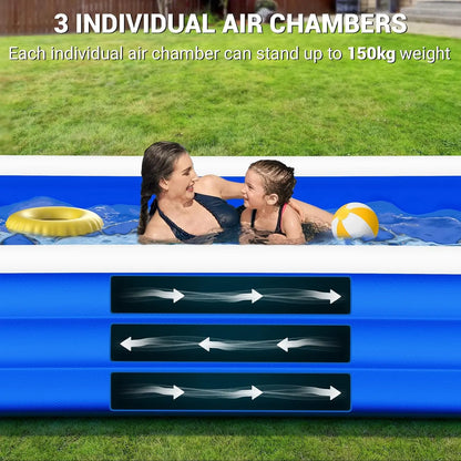 Big Inflatable Pool with Pump, Lylting 158"x74"x22" Extra Large Thicken Blow Up Pool for Adults, Full Size Family Inflatable